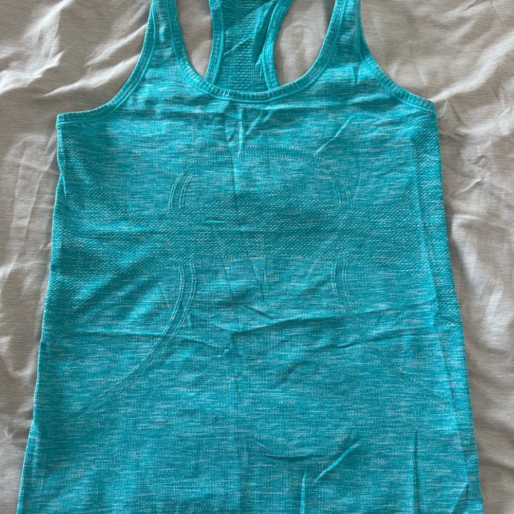 Lululemon teal swiftly tank top size 6